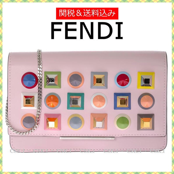 FENDI フェンディスーパーコピー チェーン付き ポシェット ピンク 2017SS新作 8M0346SF9F07ML-1